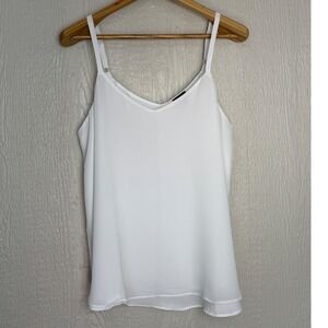 Torrid White Chiffon Double Layer Cami Top Adjustable Straps Size 0 L Plus Size